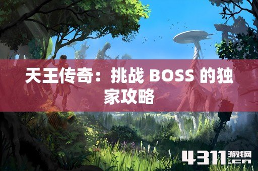 天王传奇：挑战 BOSS 的独家攻略