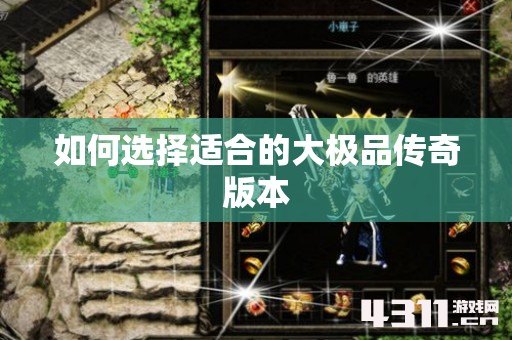 如何选择适合的大极品传奇版本